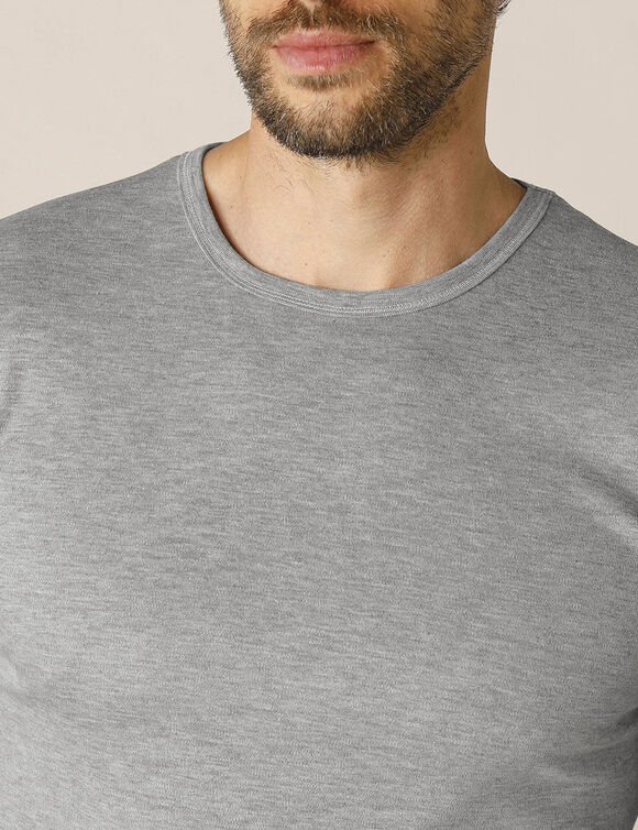 T-shirt sous-v&ecirc;tement homme col montant manches longues chaleur intense - lot de 2 (gris chin&eacute;)