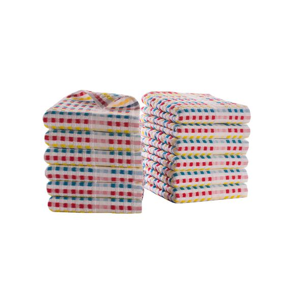 Handdoek in badstof met lichte fond - Sets (veelkleurig)