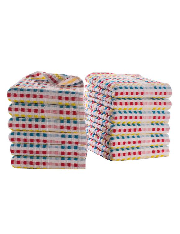 Handdoek in badstof met lichte fond - Sets (veelkleurig)