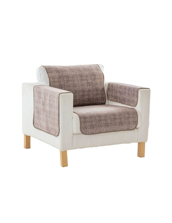 Salonbeschermer in slipvrij velours (taupe)