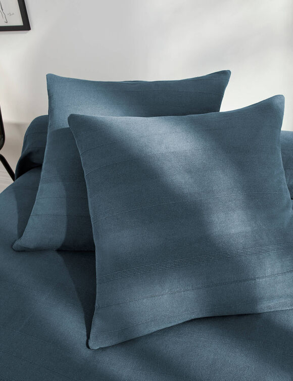 Housse coussin unie coton tissage artisanal - lot de 2 (bleu marine)
