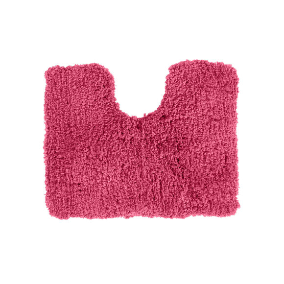 Tapis de bain uni moelleux microfibre (framboise)