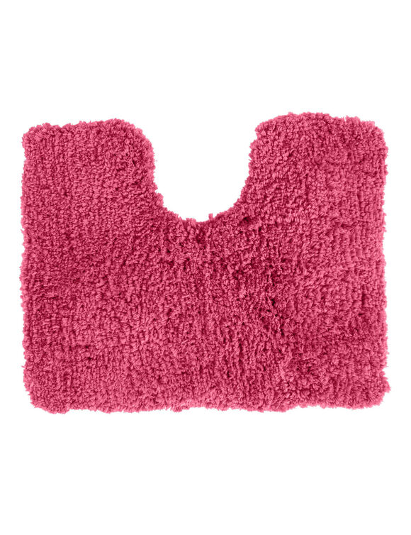 Tapis de bain uni moelleux microfibre (framboise)