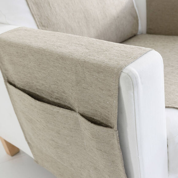 Protège-salon tissu chenille (beige)