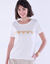 T-shirt met korte mouwen, goudkleurige hartjesprint (ecru)