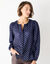 Blouse met goudkleurige stippenprint, van voile (nachtblauw)
