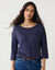 T-shirt met loose volume en 3/4-mouwen (marine)