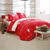 Linge de lit Anceny imprimé coeur - coton (rouge)