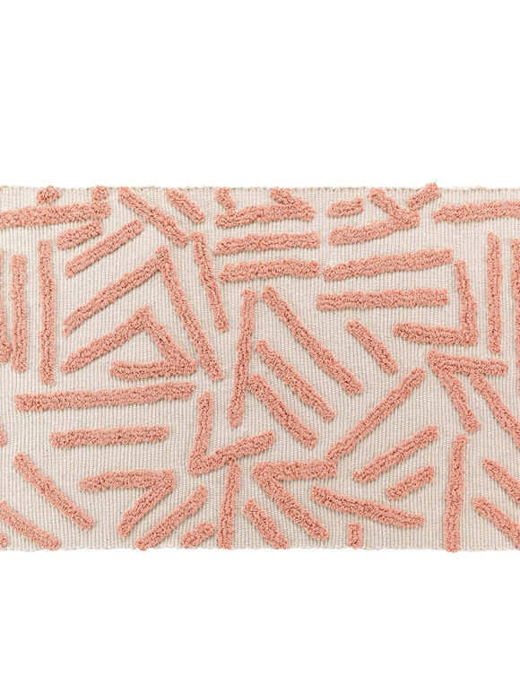Tapis rectangulaire avec reliefs (écru / corail)
