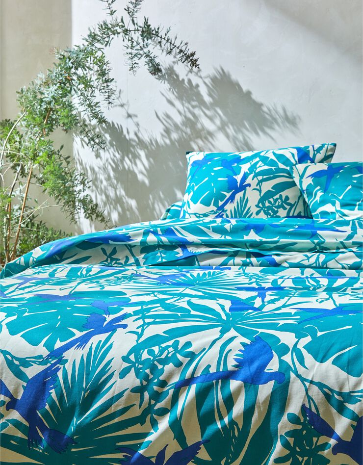 Linge de lit Paradise imprimé exotique en coton (vert)