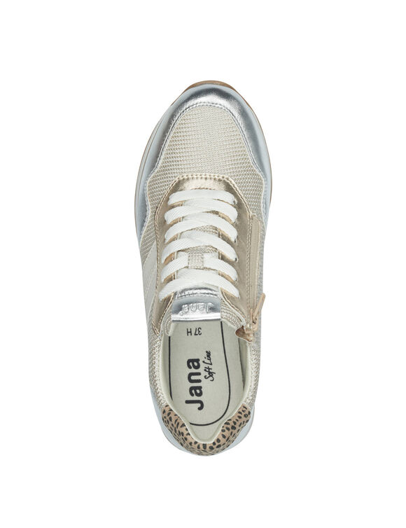 Baskets lacées et zippées (beige)