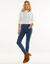 Jegging in denim met elastische taille - kleine lengte (stone)
