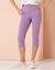 Pantalon capri taille haute (parme)