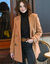 Effen cabanmantel met knoopsluiting (karamel)