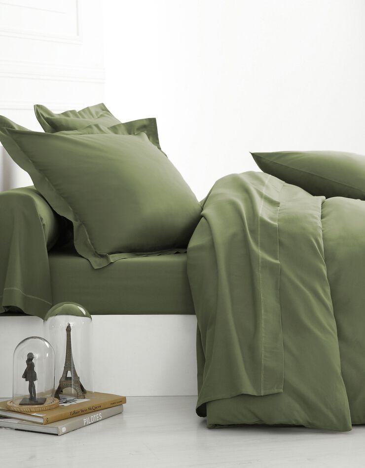Linge de lit uni polyester-coton Colombine (eucalyptus)