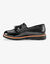 Mocassins met pompons en franjes (zwart)