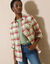 Geruit hemd in flanel (violine / groen)