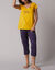 Pyjama-T-shirt met korte mouwen en bedrukking met Estrella (geel)