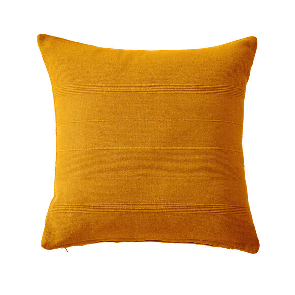 Housse coussin unie coton tissage artisanal - lot de 2 (caramel)