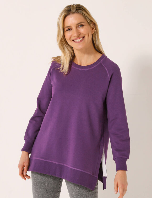 Sweat en molleton, longueur tunique (violet)