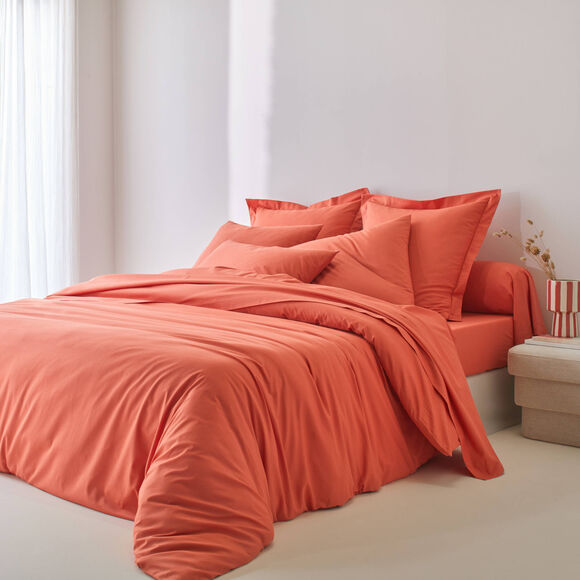 Linge de lit uni - polyester-coton 57 fils/cm&sup2; (potiron)