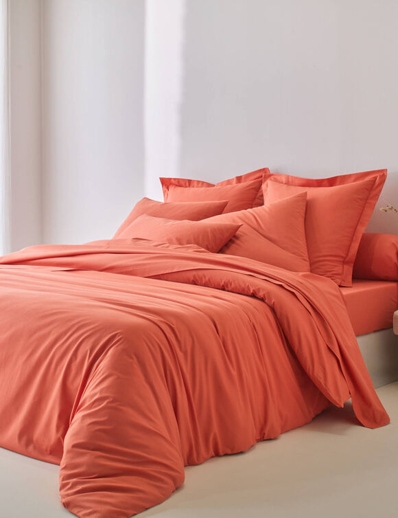 Linge de lit uni - polyester-coton 57 fils/cm&sup2; (potiron)