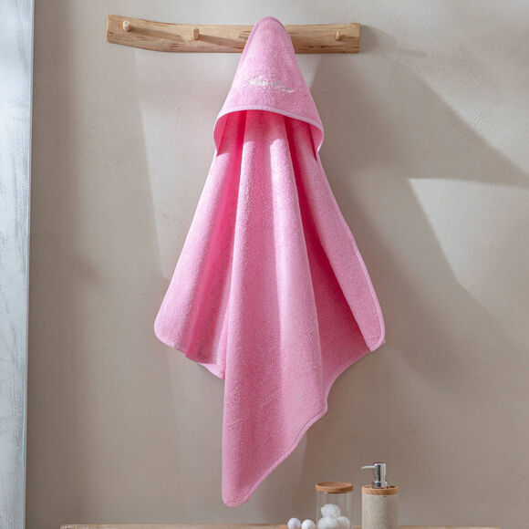 Badcape voor baby, personaliseerbaar (roze)