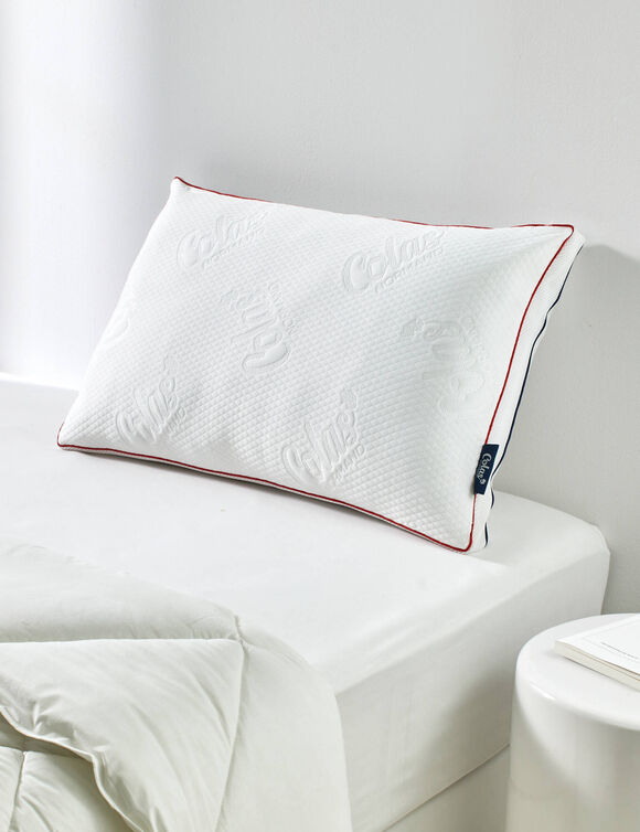 Oreiller &eacute;t&eacute;/hiver confort ferme modulable (blanc)