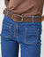 Ceinture boucle coloris dor&eacute;, cro&ucirc;te de cuir (chocolade)
