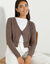 Bolerovest, ribtricot (taupe)
