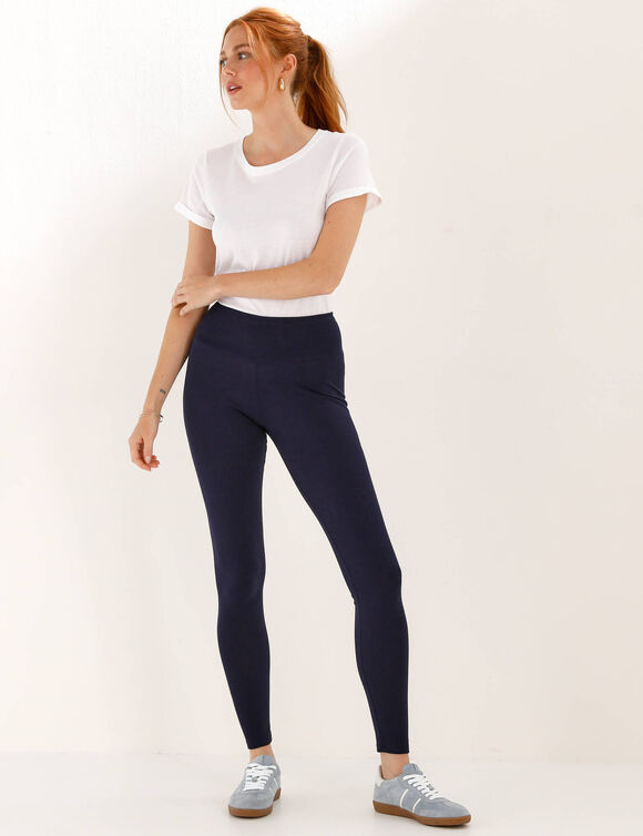 Legging taille haute, ventre plat (marine)