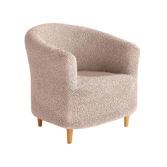 Housse bi-extensible imprimée gaufrée pour fauteuil cabriolet (beige)