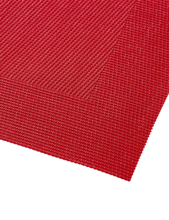 Set van 4 placemats - gevlochten vinyl (rood)