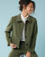 Effen korte blazer, kleine lengtes  (kaki)