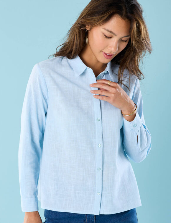 Chemise unie, Spécial Petites (bleu ciel)