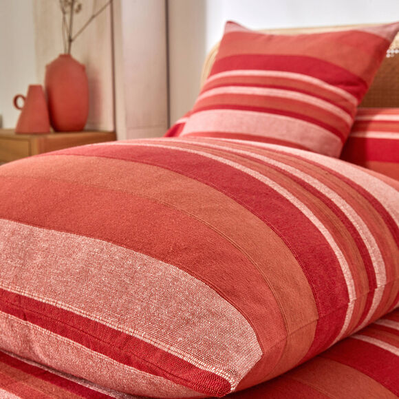 Housse coussin multicolore coton tissage artisanal - lot de 2 (terracotta)