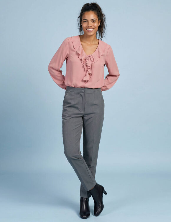 Pantalon cigarette uni, Sp&eacute;cial Petites (gris)