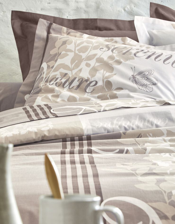 Bedlinnen Séverine in katoen met natuurprint (beige)