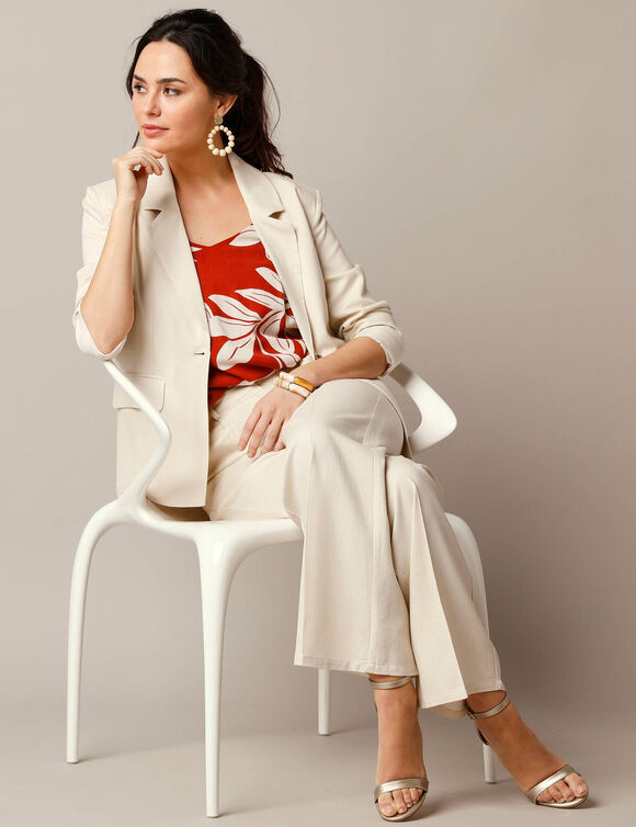 Veste blazer, lin mélangé (naturel)
