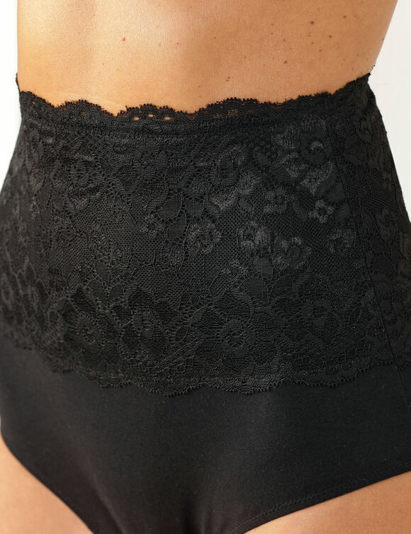 Culotte coton et dentelle taille super haute (noir)