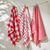 Katoenen droogdoek met ingeweven ruiten - set van 3 (rood)