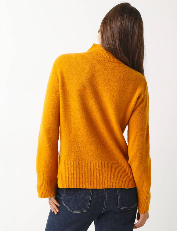 Pull loose col montant, manches larges (jaune)