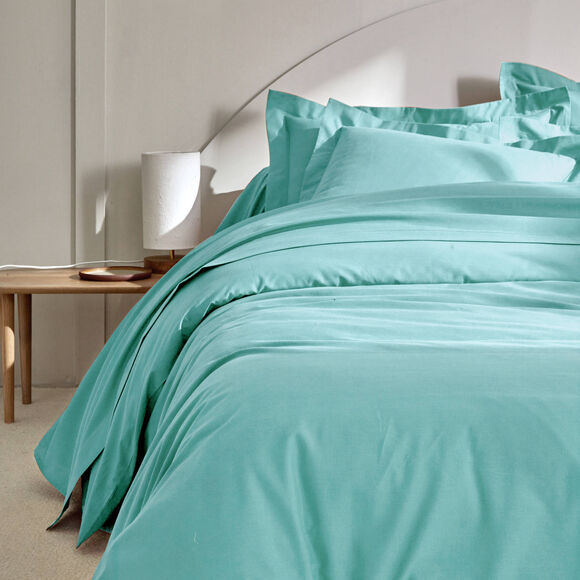 Linge de lit uni coton  (lagon)