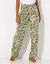 Ruime, soepele broek, tweekleurige etnische print (kaki / beige)