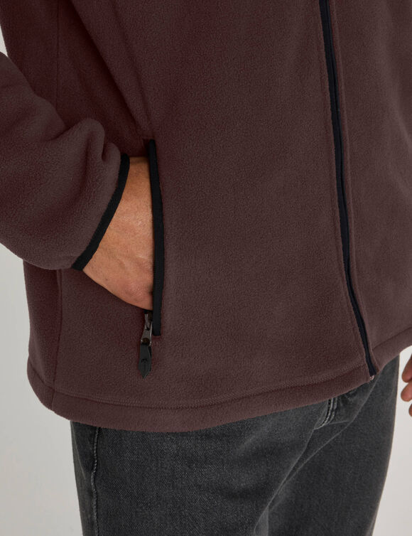 Veste polaire zipp&eacute;e (marron)