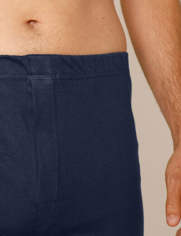 Cale&ccedil;on long coton - lot de 2 (marine)