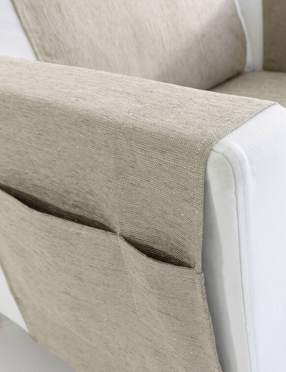 Prot&egrave;ge-salon tissu chenille (beige)
