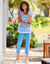 Rechte 7/8-broek met stretch (blauw)