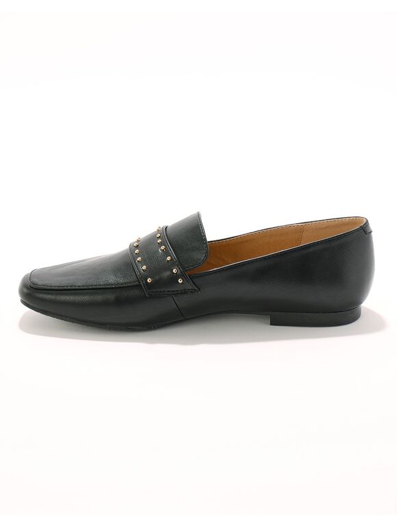 Mocassins cloutés à bout carré (noir)