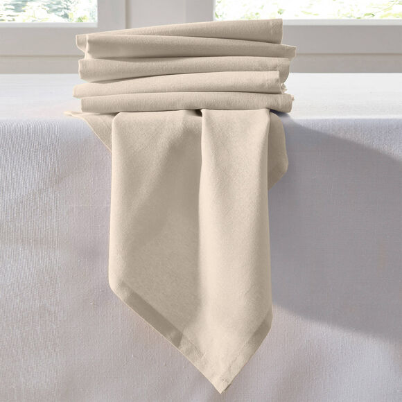 Serviette de table unie - lot de 6 (écru)